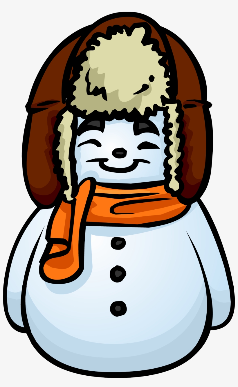 Orange Scarf Snowman - Club Penguin Snowman Furniture, transparent png #3928486