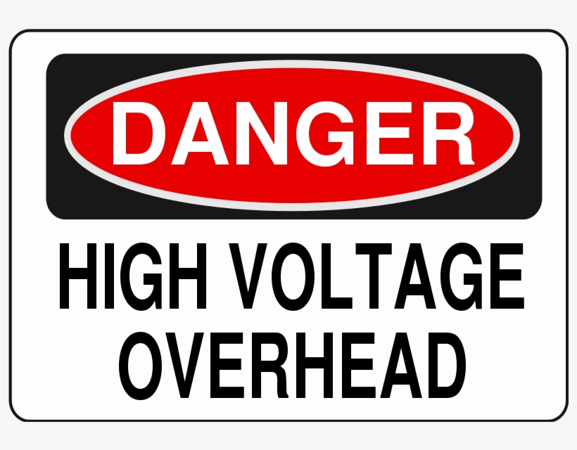 High Voltage Overhead - Warning Label High Voltage, transparent png #3928509