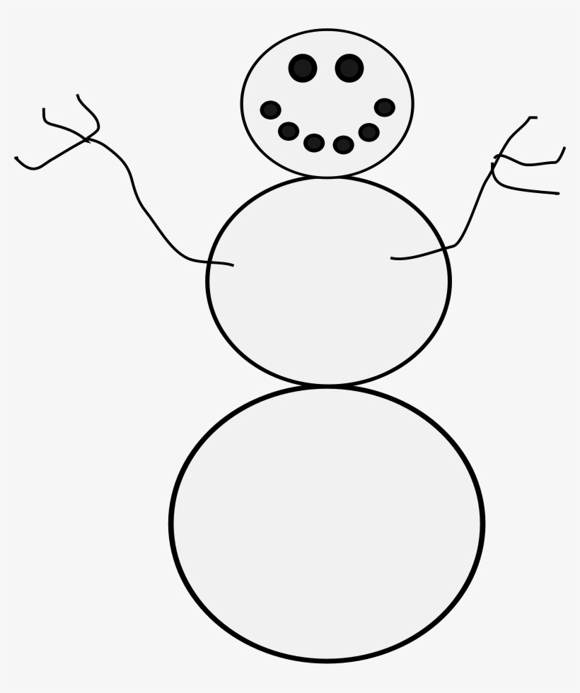 Snowman Svg File - Outline Of A Snowman, transparent png #3928675