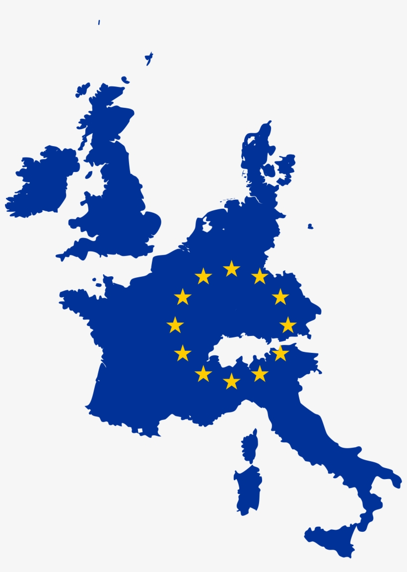 Open - Europe Map With Flag, transparent png #3929087