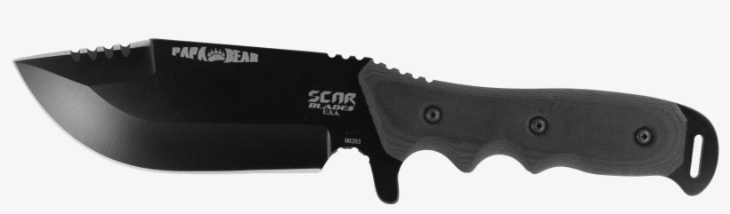 Papa Bear - Scar Blades Papa Bear Knife, Powdercoat Gray/brown/black, transparent png #3930069