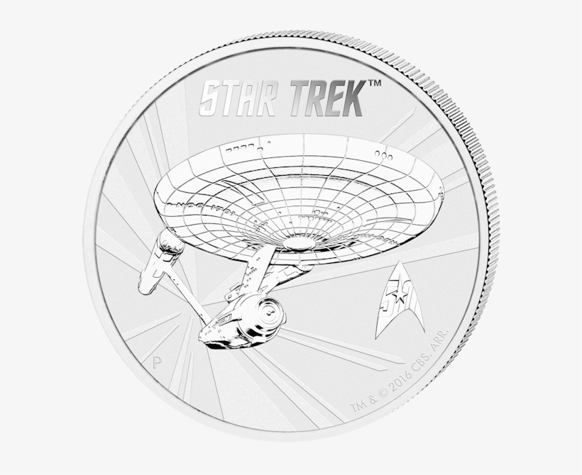 1 $ Star Trek, Uss Enterprise - 1 Ounce Silver Coin Star Trek, transparent png #3930764