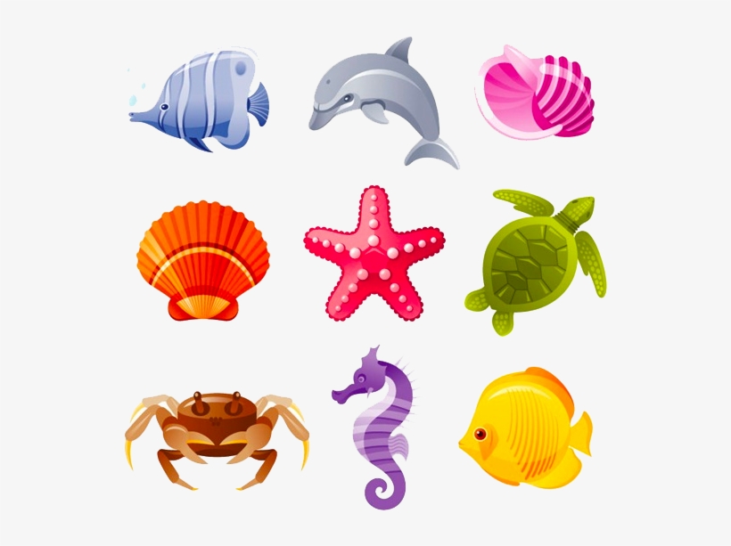 Sea Creatures - Conchas De Mar Caricatura, transparent png #3932283