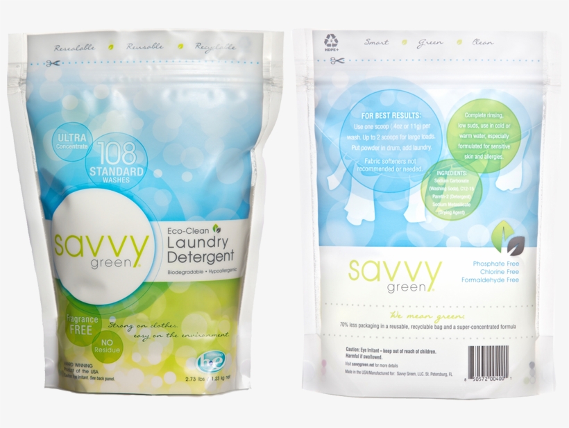 Green Laundry Detergent - Savvy Green 108 Standard Wash Laundry Detergent, 2.73, transparent png #3932345