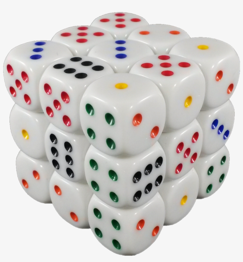 White Opaque W/ Multicolor Pips, transparent png #3932731