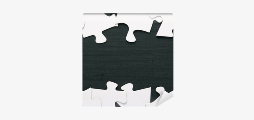 A Border Of Blank White Jigsaw Puzzle Pieces On A Blackboard - Word Confidence, transparent png #3934531
