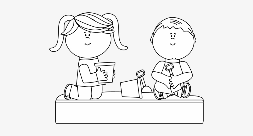 Kid Images Clip Art - Sandbox Clipart Black And White, transparent png #3934767