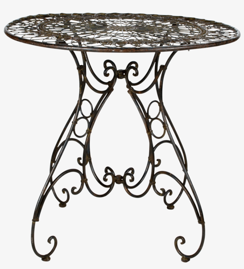 Wrought Iron Bistro Table - Wrought Iron Table Png, transparent png #3934865