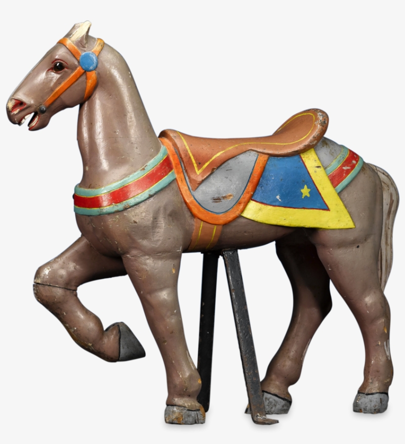 Miniature Illions Standing Carousel Horse - Horse, transparent png #3935404