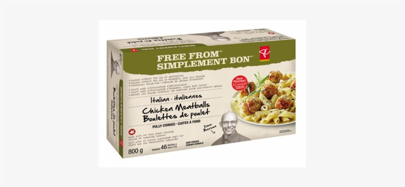 A Box Of Frozen Pc Free From Italian Chicken Meatballs - Raised Without Antibiotics Chicken Canada, transparent png #3935642