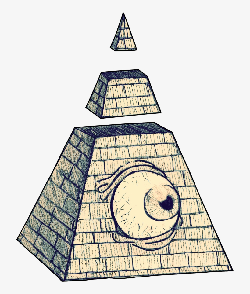 Jpg Freeuse Acropolis Drawing Stencil - Pyramid Drawing, transparent png #3936104