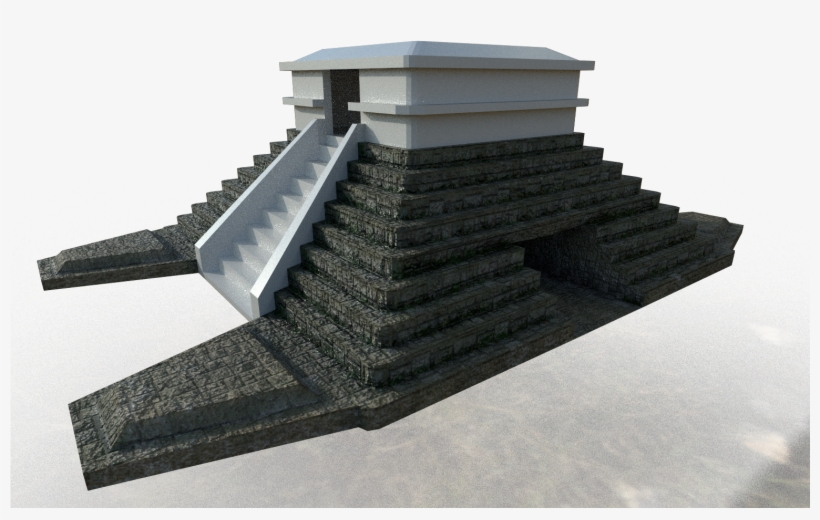 A Model Of A Game Ready Aztec Pyramid I'm Working On, - Roof, transparent png #3936559