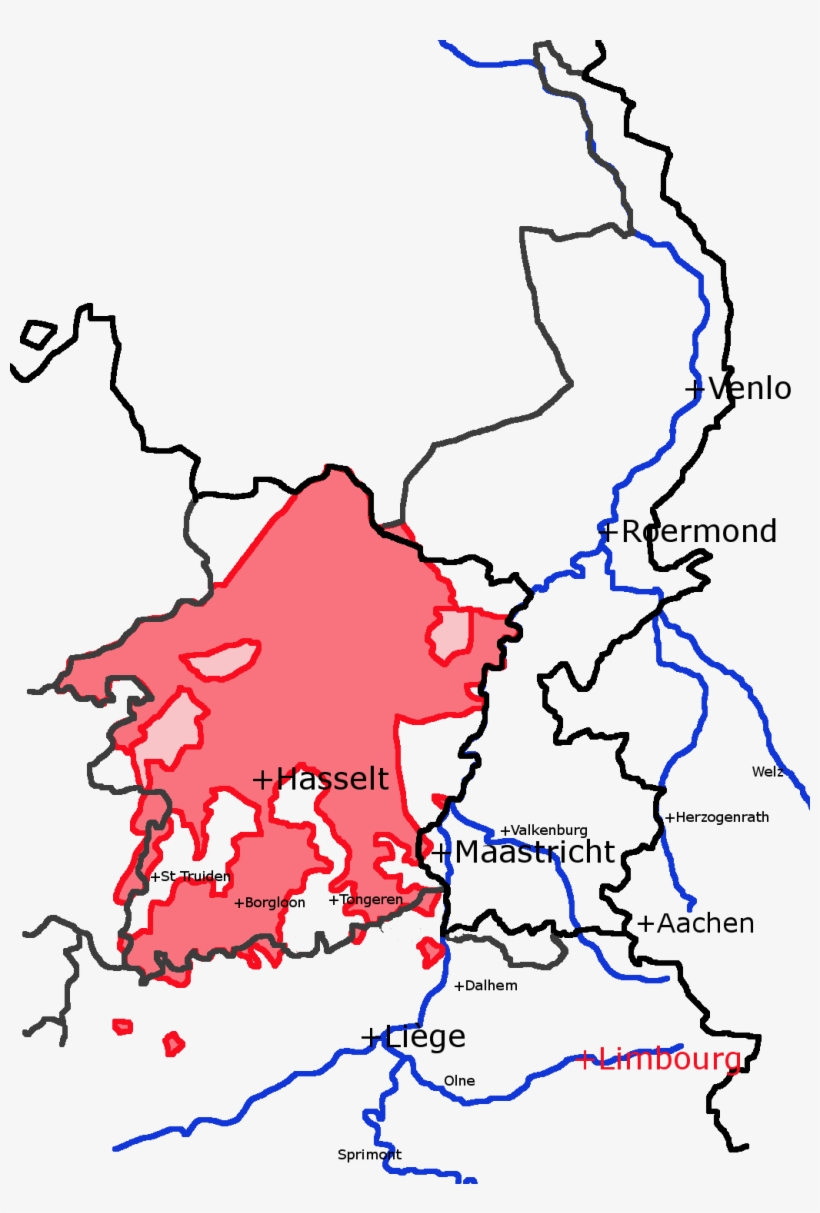 Loon On Modern Borders - Map Of Maaseik Bishopric Of Liege, transparent png #3936603