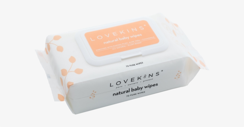Lovekins Natural Baby Wipes 70 Pure Wipes - Box, transparent png #3936711