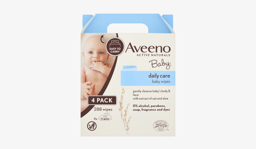 Aveeno® Daily Care Baby Wipes 4 Pack - Aveeno Daily Moisturizing Body Wash - 12 Oz, transparent png #3937219