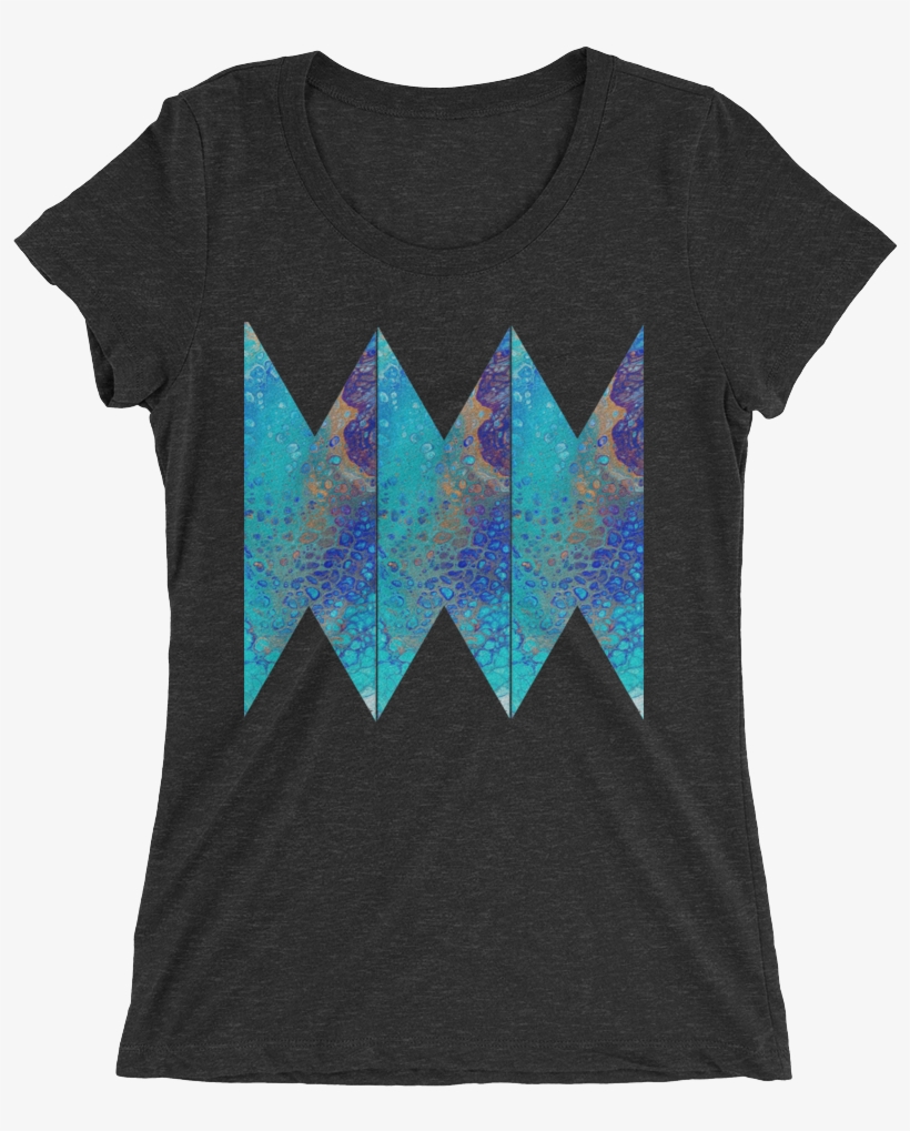 Blue Abstract Design T-shirt For Women 3 - Born To Shop Forced To Work Sign, transparent png #3937243