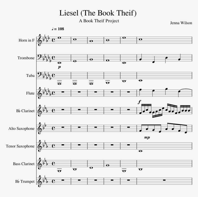 Liesel Sheet Music Composed By Jenna Wilson 1 Of - All Star Smash Mouth Marching Band Music, transparent png #3937331