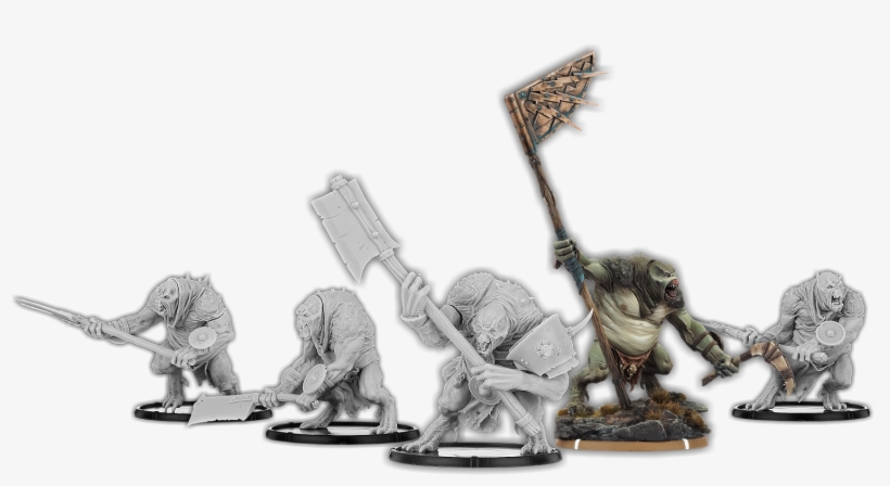 Trolls Of Gunnheim, Great Axe Troll Unit - Miniature Wargaming, transparent png #3937971
