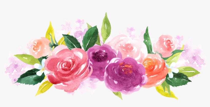 Hand Painted Colorful Flower Png Transparent - Animals And Flowers Watercolor, transparent png #3938743