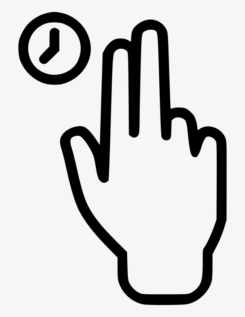 Press Hold Hand Finger Touch Clock Time Comments - Icon, transparent png #3939683