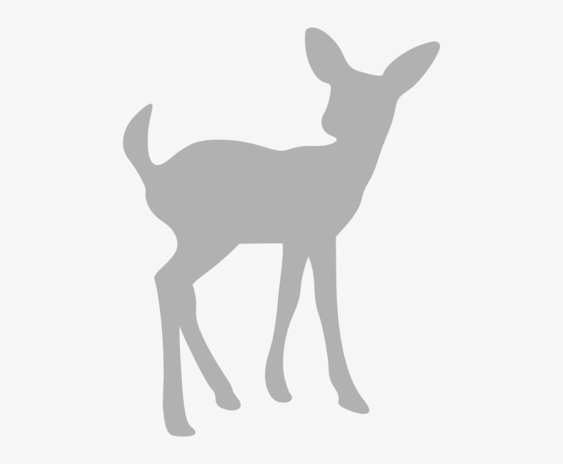 Gray Deer Image Clip Art - Fawn Silhouette, transparent png #3940464
