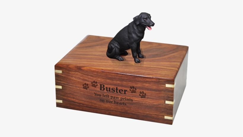 Wholesale Black Lab Dog Figurine With Engraved Urn - Black Lab Cremation Urns, transparent png #3941094