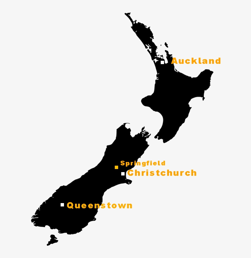 Map Of New Zealand - Queenstown On New Zealand Map, transparent png #3941366