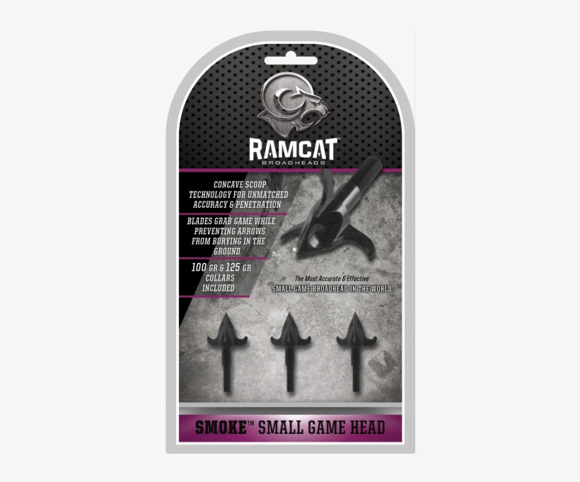 Small Game Heads - Ramcat Broadhead 125 Grain, 3-pack, Silver, transparent png #3941685