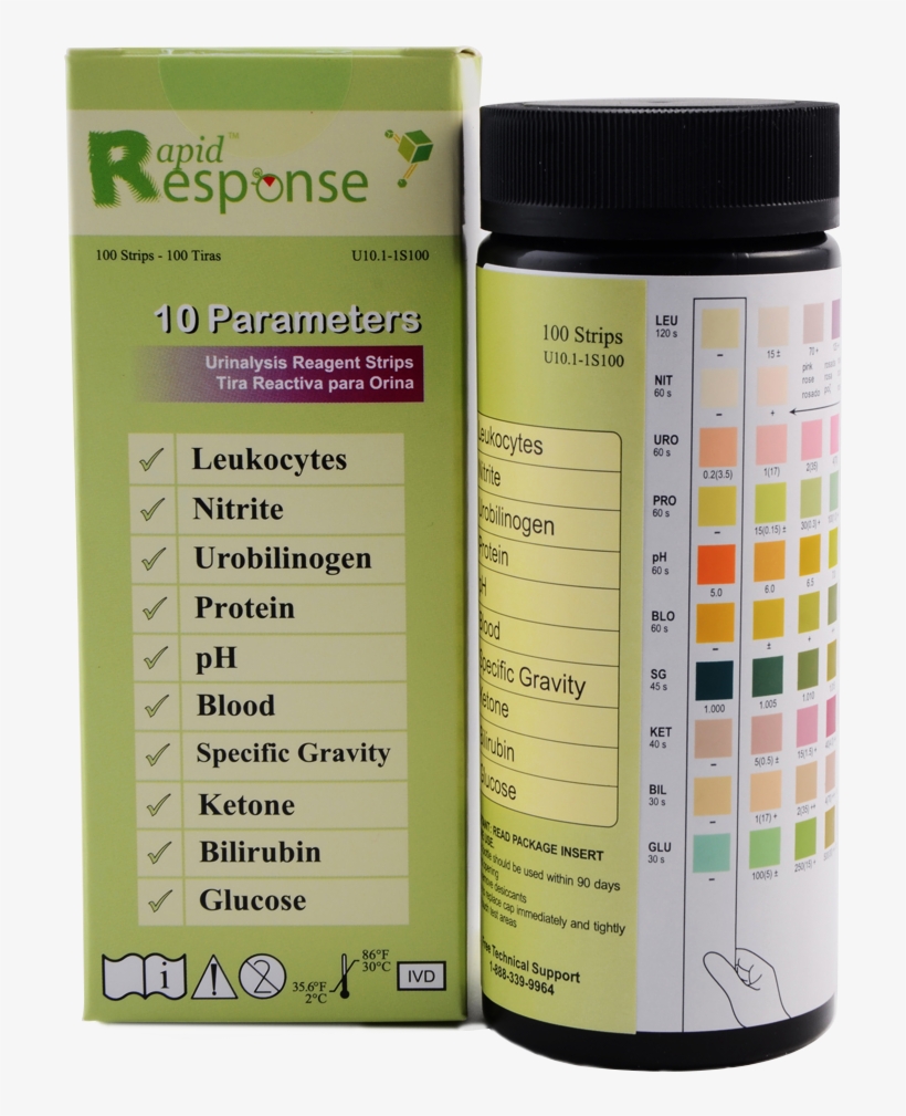 Complete Product Line - Rapid Response 10 Parameter (10sg) Urinalysis Reagent, transparent png #3942484