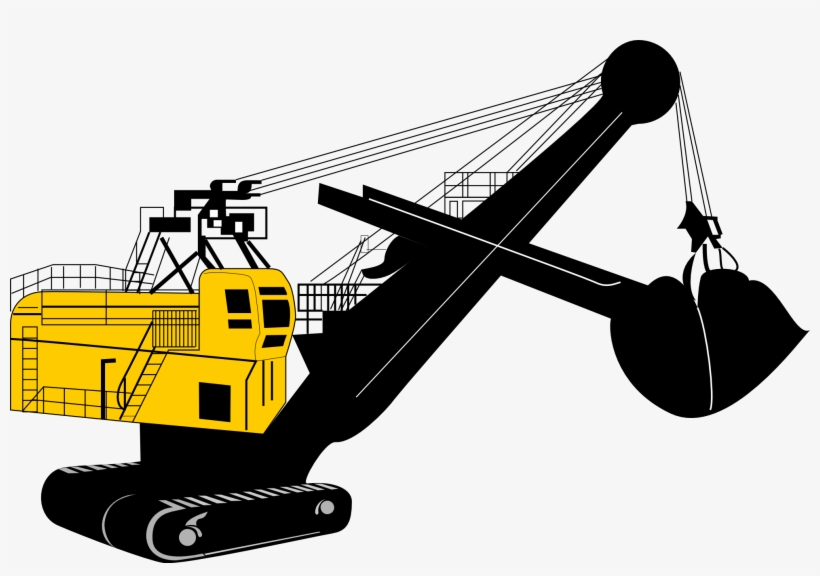 Vector Clipart Excavator - Heavy Machinery Clipart, transparent png #3942669