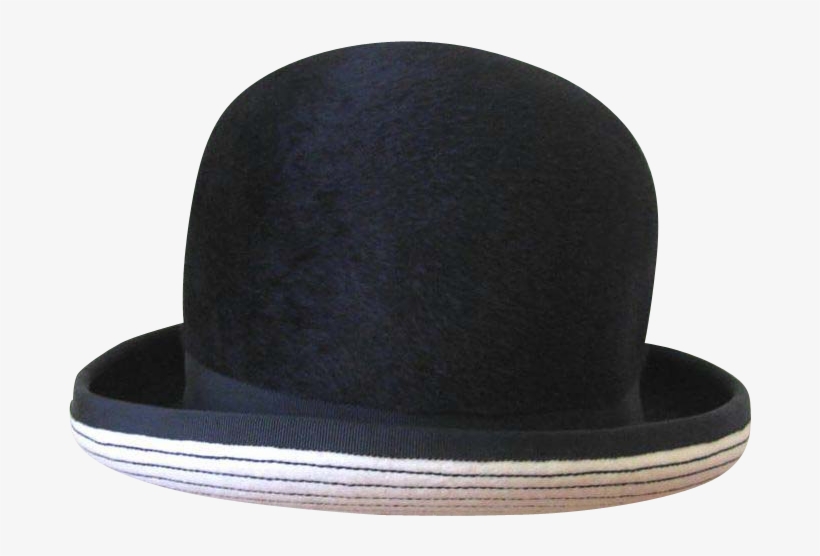 Vintage 1960's Adolfo Realities Black And White Bowler - Fedora, transparent png #3942807
