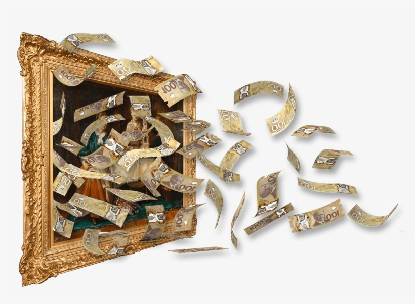 Cdollar Flying Painting Less - Painting, transparent png #3944399