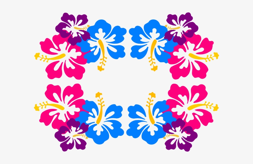 Hibiscus Border Png For Kids - Frame Png Hawaiian Flowers, transparent png #3944804