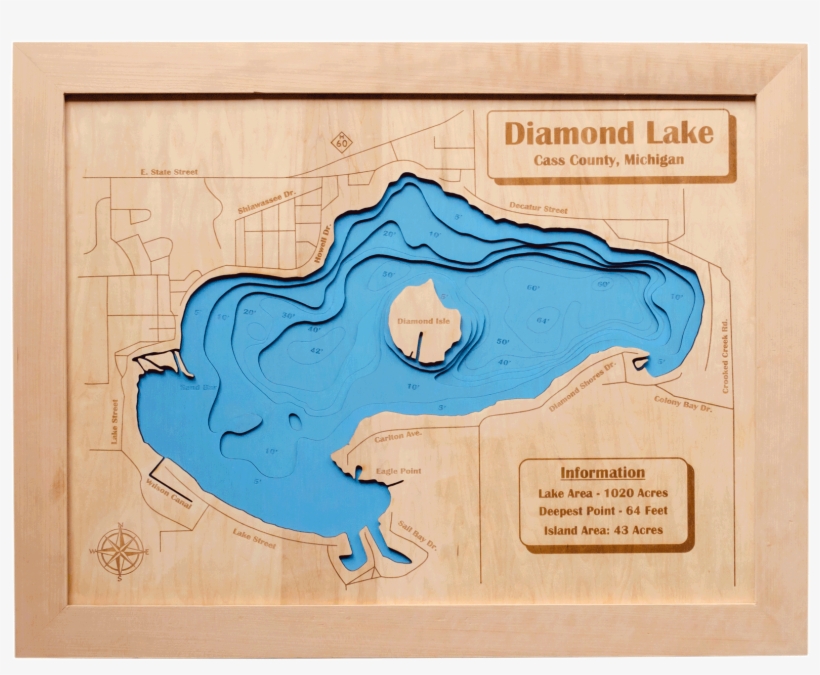 Diamond Lake 3d Map 26" X 20" - Poster, transparent png #3945170