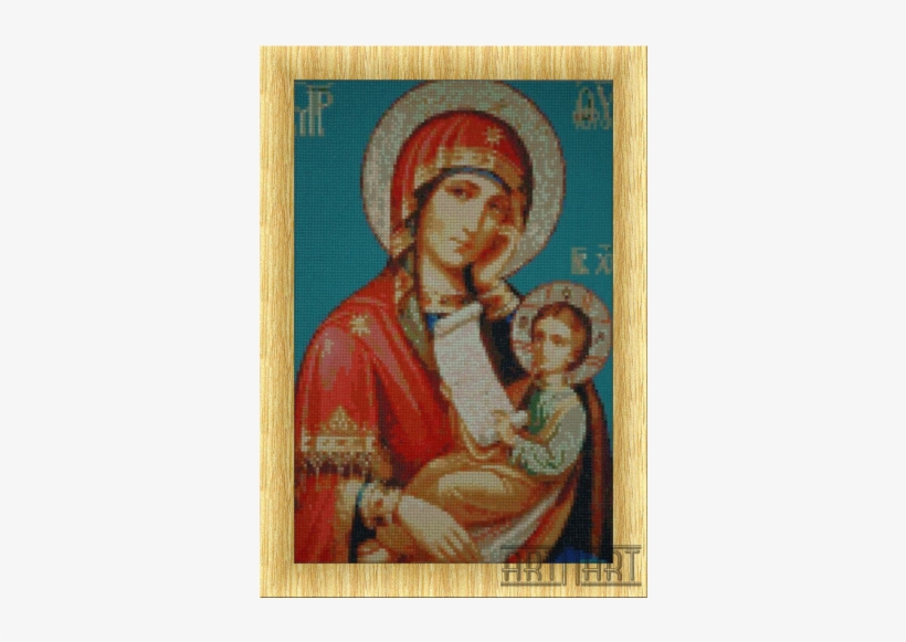 3d Handmade Diamond Painting Religious Icon - Mosaic Full Diamond Embroidery Virgin And Jesus Square, transparent png #3945488