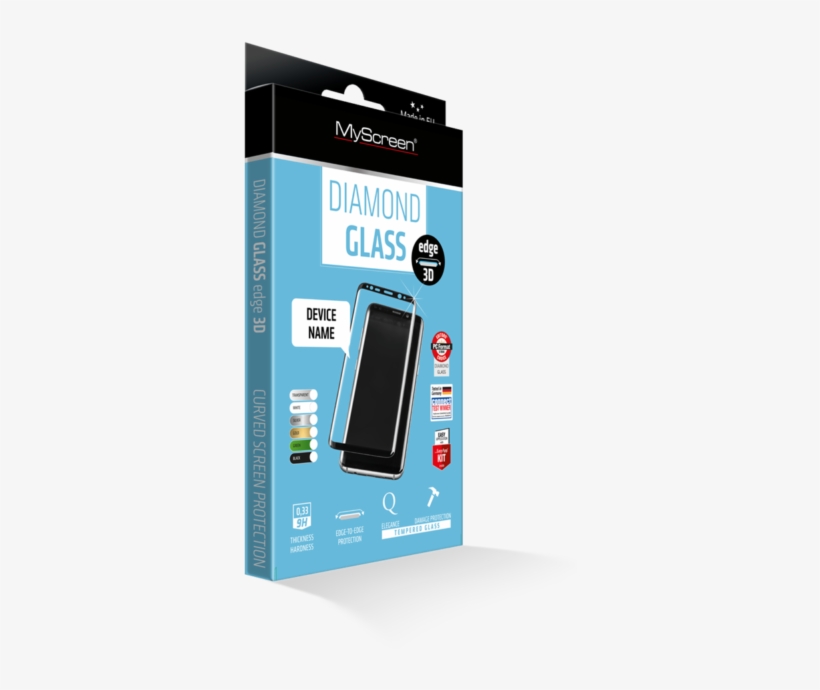 Tempered Glass Myscreen Diamond Edge 3d Iphone X Black - Myscreen Protector, transparent png #3945965