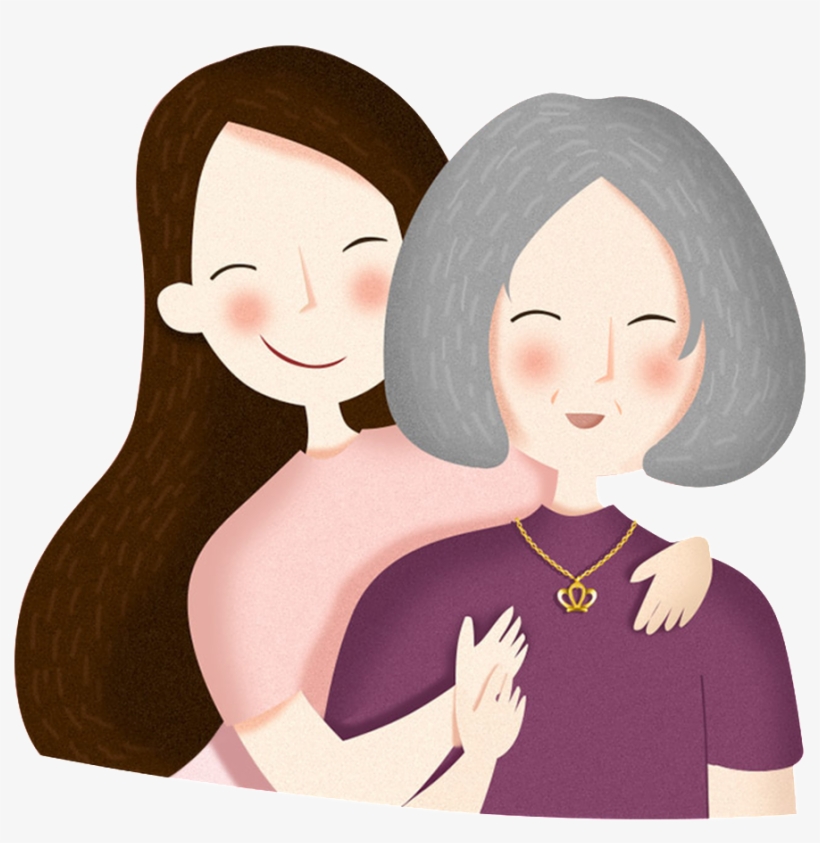 Mother S Daughter Happy Mother S Day Transparent - 母 女 卡通, transparent png #3946362