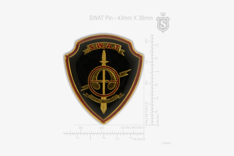 Special Weapons And Tactics Pin Gold 43mm - Emblem, transparent png #3947802
