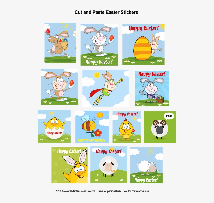 Kids Can Cut Out These Cute Easter Stickers And Paste - My First Easter Bunny Coloring Book, transparent png #3947833