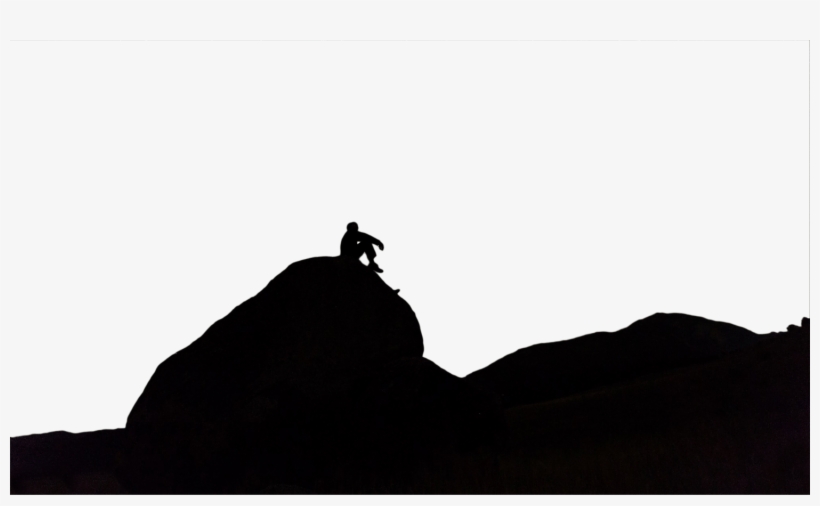 Man On Mountian Smaller - Silhouette, transparent png #3948152