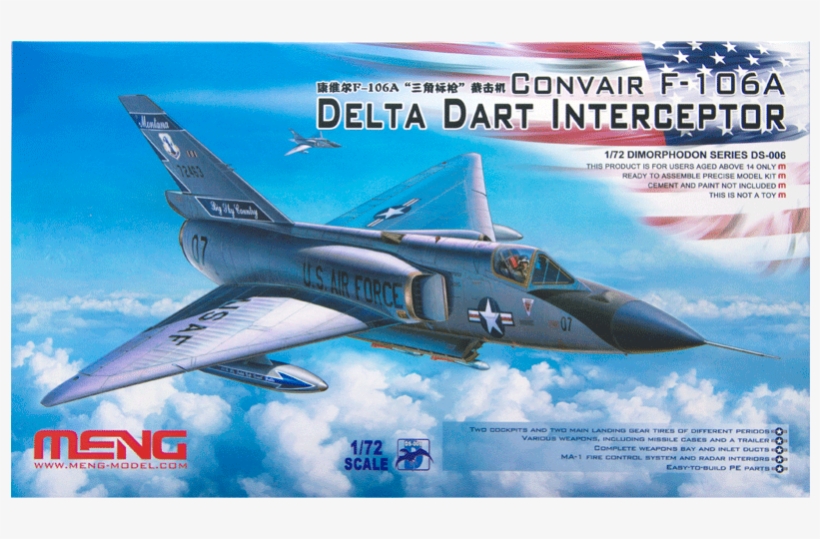 Meng006 Convair F-106a Delta Dart - Convair F 106a Delta Dart, transparent png #3948157
