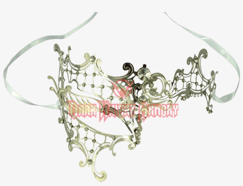 Silver Filigree Masquerade Mask - Mask, transparent png #3948271