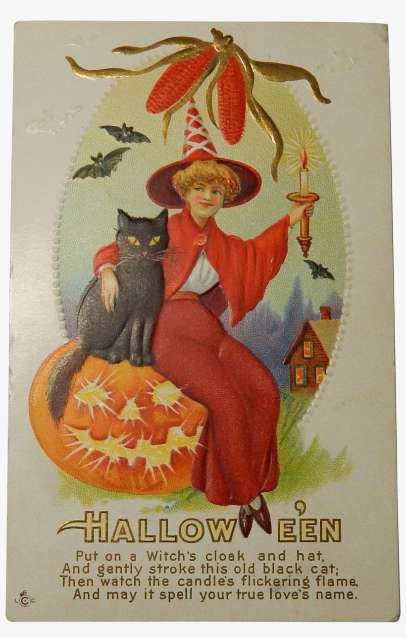 Vintage 1913 Red Witch - Vintage Witch, transparent png #3948306