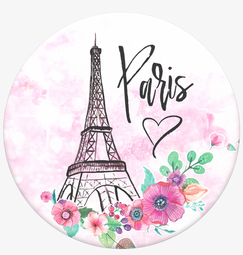 Paris - Eiffel Tower Flowers Vector, transparent png #3948308