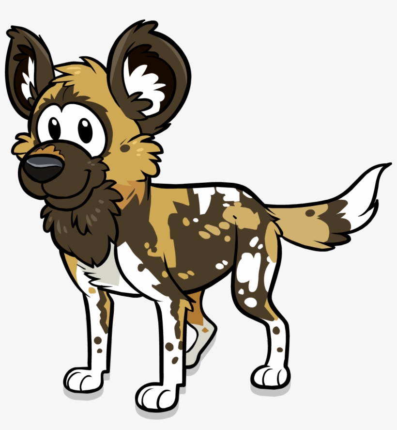 Cp African Painted Dog - Club Penguins Animals, transparent png #3948551