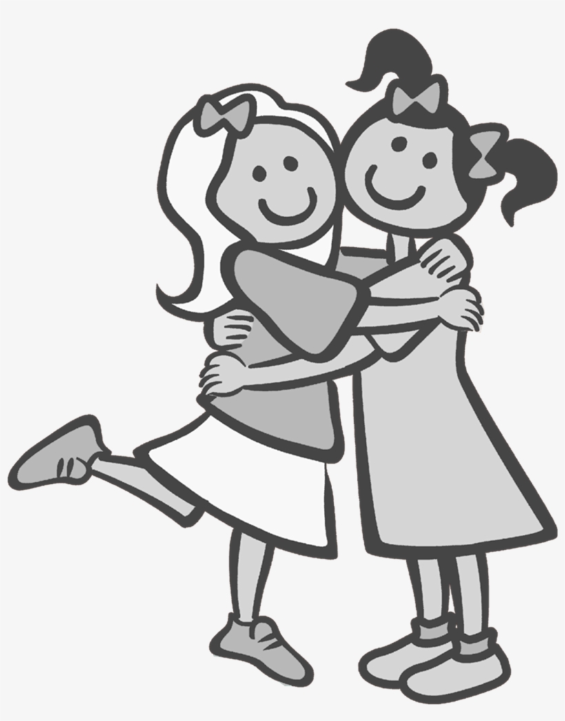 Best Drawing Clipart - Friend Cartoon Black And White - Free Transparent  PNG Download - PNGkey