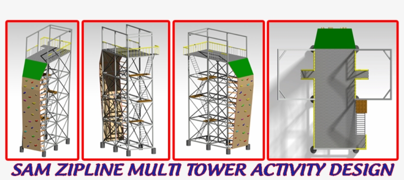 Image 14385 Sam Zipline Multi Tower Activity Design - Shelving, transparent png #3949188