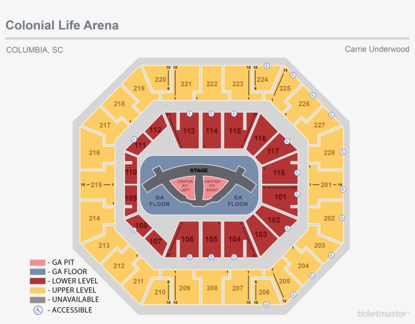 Seating Chart View Seating Chart - Maroon 5 Columbia Sc Seating Chart, transparent png #3949531