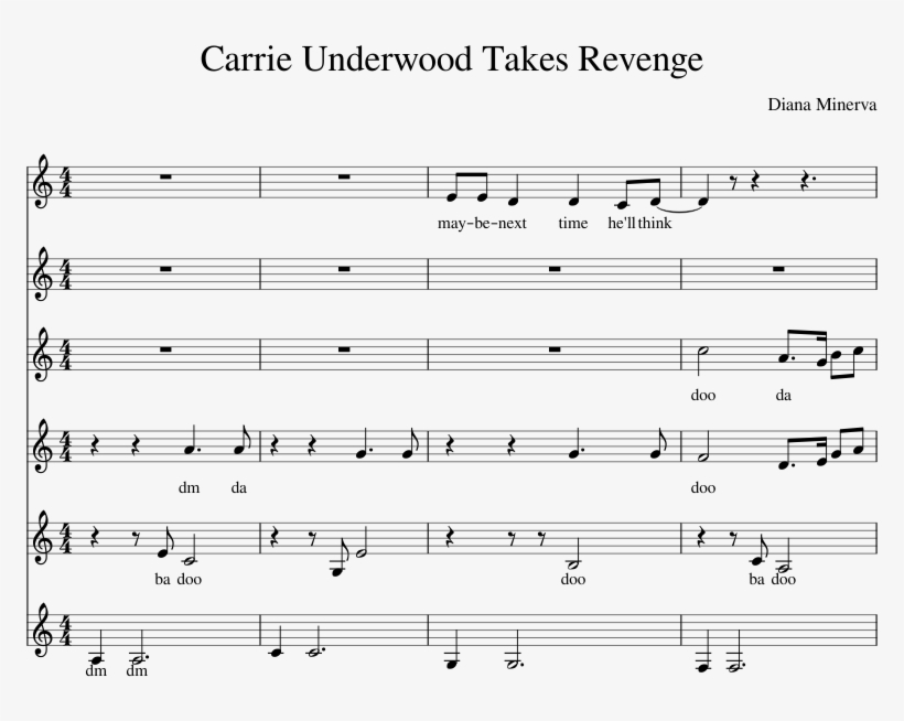 Carrie Underwood Takes Revenge Sheet Music Composed - Sheet Music, transparent png #3949740