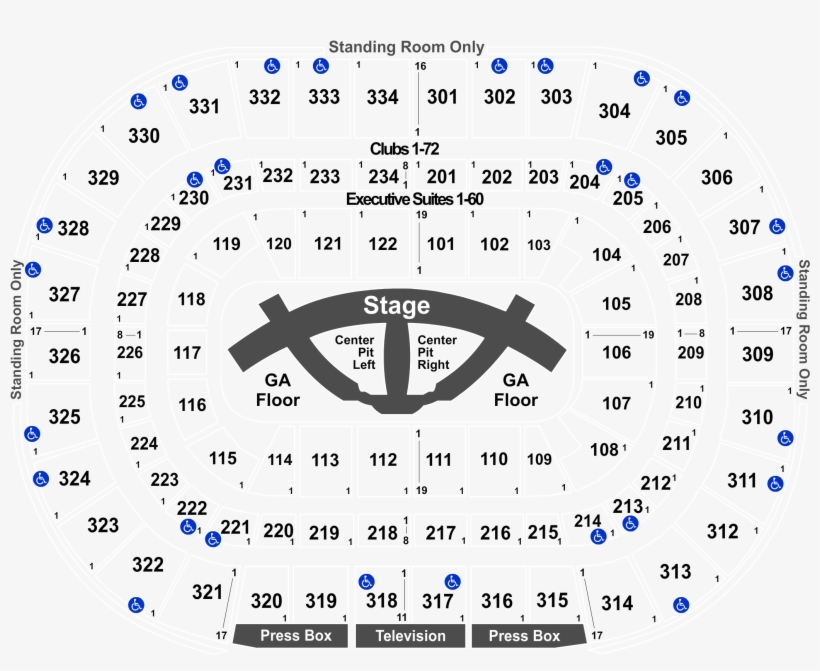 Full Map - Floor Harry Styles United Center Chicago, transparent png #3949879